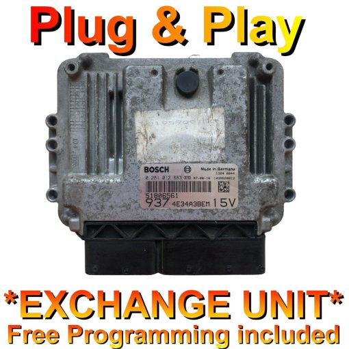 Alfa ECU Bosch 0281012883 | 51806561 | 937 | *Plug & Play* Exchange unit (Free Programming BY POST)