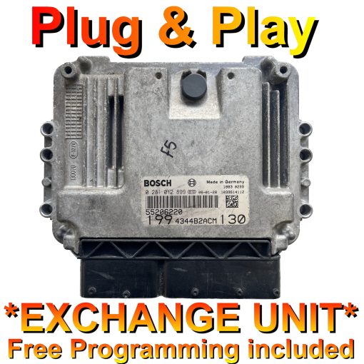 Fiat Grande Punto ECU Bosch 0281012899 | 199 | 55206220 | *Plug & Play* Exchange unit (Free Programming BY POST)