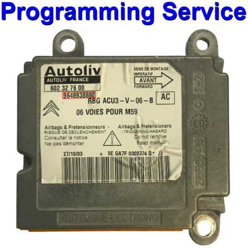Peugeot Partner - Citroen Berlingo Airbag ECU Autoliv 602327600 | 9648938880 | Programming / Reset / Repair Service