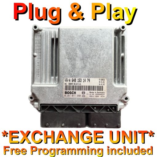 Mercedes E Class ECU A6481531479 | 0281011350 | EDC16C2 | CR3.23 | *Plug & Play* Exchange unit (Free Programming BY POST)