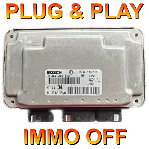 Peugeot Citroen ECU Bosch 0261206942 | 9638783480 | 34*Plug & Play* IMMO OFF!