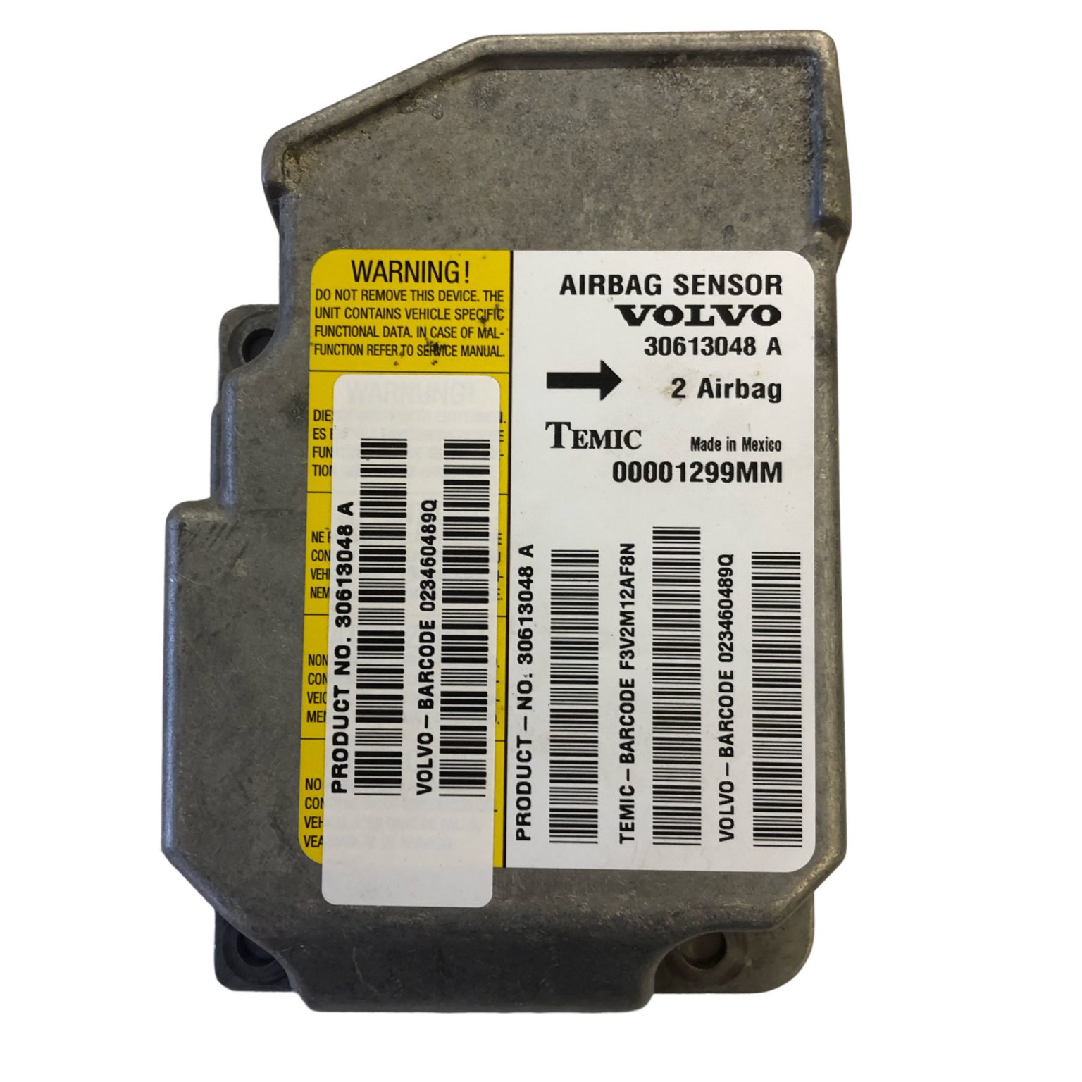 Volvo S40 V40 Airbag ECU 30613048A Temic Programming / Reset