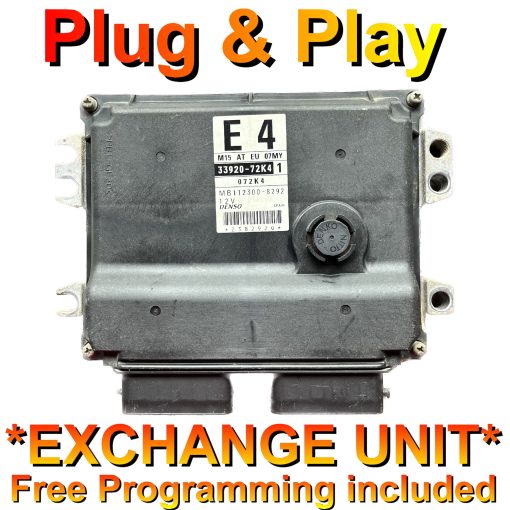 Suzuki Swift 1.5 ECU Denso 33920-72K4 | E4 | MB112300-8292 | *Plug & Play* Exchange unit - Free Programming BY POST