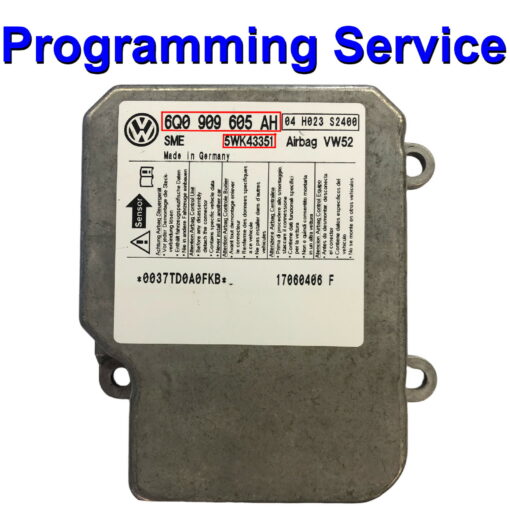 VW Caddy airbag ECU | 6Q0909605AH | 5WK43351 | Crash data reset / Programming / Cloning / Repair Service