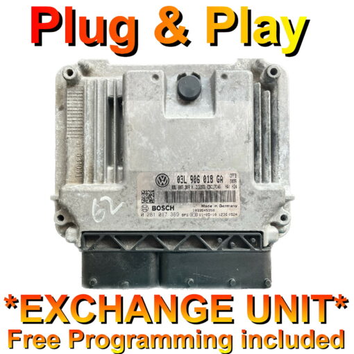 VW Eos ECU Bosch 0281017369 | 03L906018GA | EDC17C46 | *Plug & Play* Exchange unit (Free Programming BY POST)
