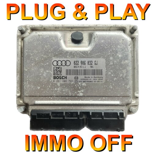 AUDI A3 ECU 0261208793 | 022906032GJ | ME7.1.1 | *Plug & Play* Immo off 'Free running'