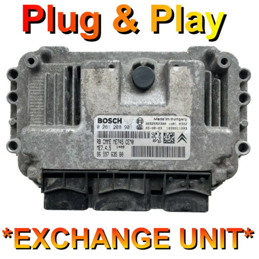 Peugeot Citroen ECU Bosch ME7.4.5 | 0261208901 | 9659763580 | Plug+Play Exchange unit