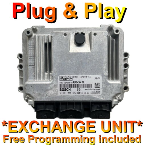 Ford Focus ECU 0281015242 | 8M51-12A650-XA | 8XXA | EDC16C34 | *Plug & Play* Exchange unit (Free Programming BY POST)