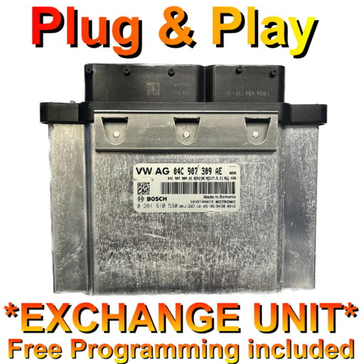 VW Skoda ECU Bosch 0261S10530 | 04C907309AE | MED17.5.21 | *Plug & Play* (Free Programming BY POST) - Exchange unit