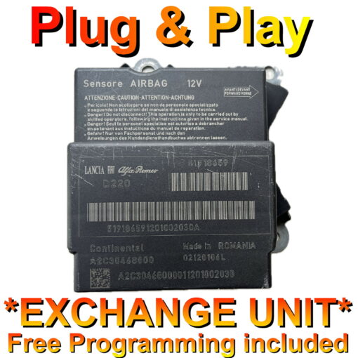 Fiat 500 Airbag ECU A2C30468000 | 51918659 | *Plug & Play* Exchange unit (Free Programming)