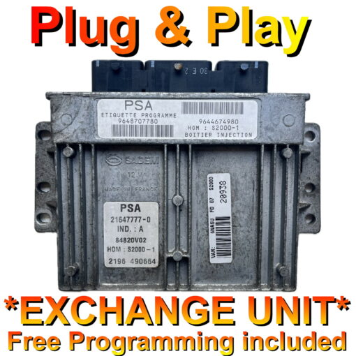Citroen Peugeot ECU Sagem 9648707780 | 9644674980 | S2000 | *Plug & Play* Exchange unit (Free Programming BY POST)