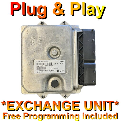 FIAT ECU MJD8F3.D3 | 51908953 | HW1FP | *Plug & Play* Exchange unit (Free Programming BY POST)