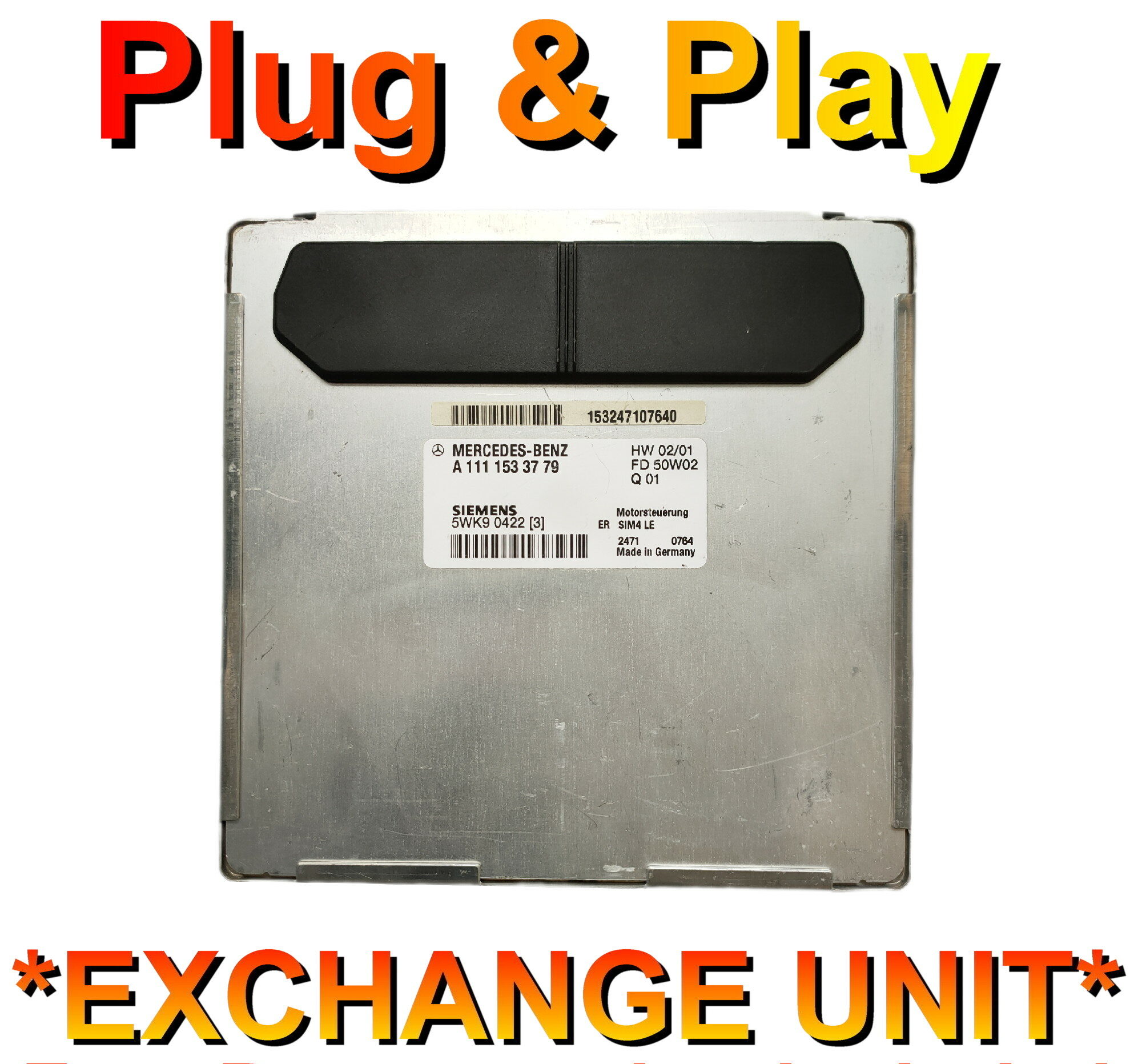 Mercedes SLK ECU Siemens SIM4LE | 5WK90422 | A1111533779 | HW02/01 | Plug+Play Exchange unit