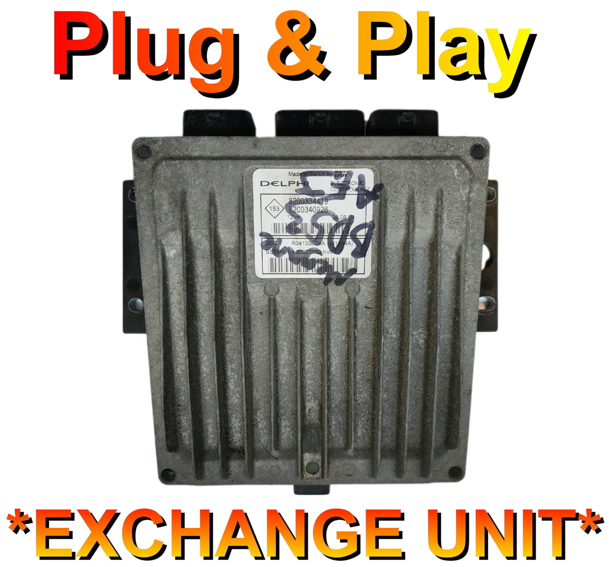 Renault Megane ECU Delphi 8200334419 | 8200340926 | DDCR | Plug+Play Exchange unit
