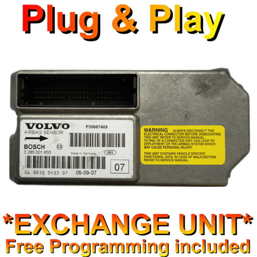 Volvo S60 V70 Airbag ECU 0285001655 | P30667469 | *Plug & Play* Exchange unit (Free Programming)