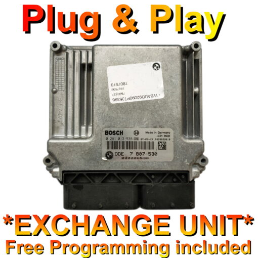BMW 3 Series ECU Bosch 0281013536 | DDE7807530 | EDC17CP02 | *Plug & Play* Exchange unit (Free Programming BY POST)