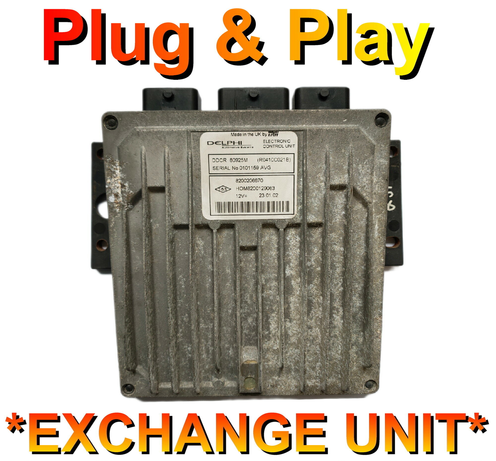 Renault Clio ECU Delphi 8200206670 | HOM8200129063 | DDCR | Plug+Play Exchange unit