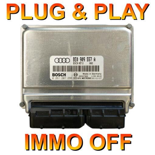 Audi A4 ECU 8E0909557A | 0261207286 | ME7.5 | *Plug & Play* Immo off 'Free running'