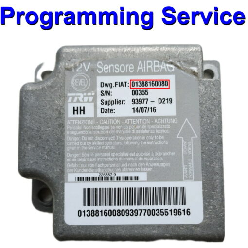 REDO Citroen Fiat Peugeot Boxer Ducato Relay Airbag ECU TRW 01388160080 - Programming / Reset / Repair Service - Crash data reset service