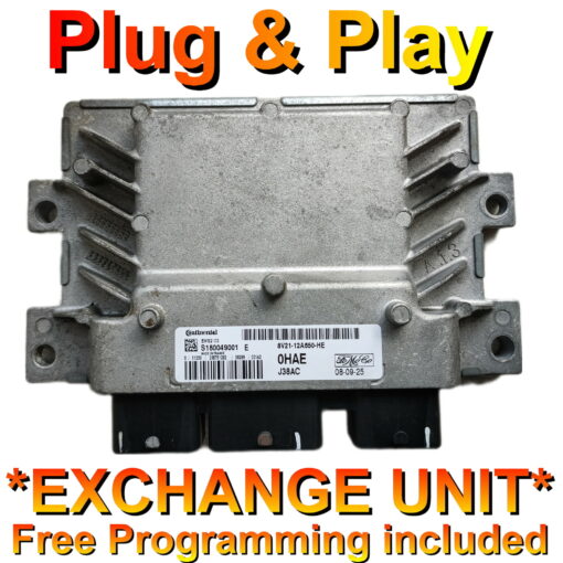 Ford ECU Continental S180049001 | AV21-12A650-HE | 0HAE | EMS2103 | *Plug & Play* Exchange unit - Unit supplied + Cloning service (Exchange unit)