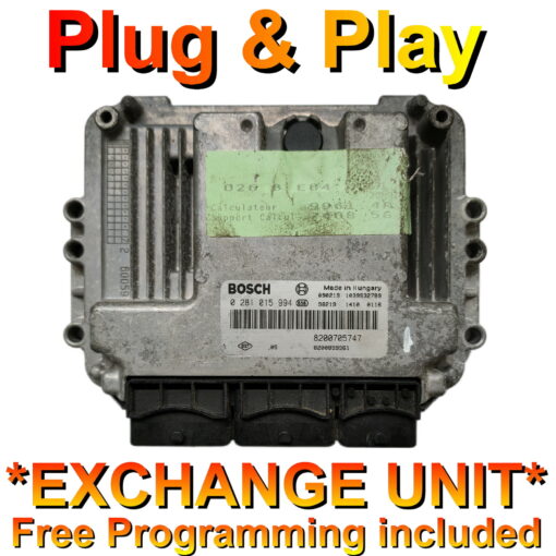 Renault ECU Bosch 0281015994 | 8200705747 | 8200899961 | EDC16C36 | *Plug & Play* Exchange unit (Free Programming BY POST)