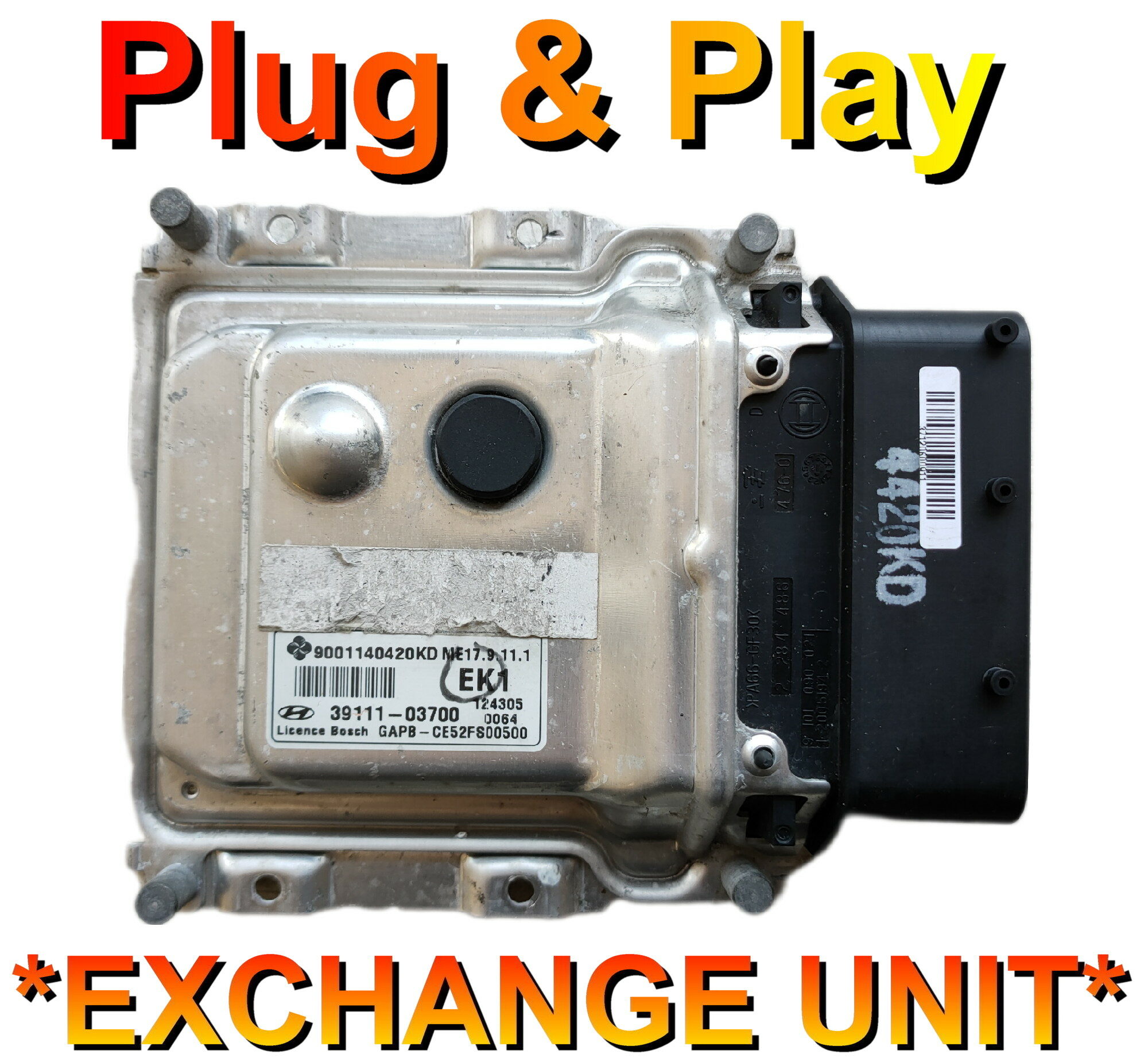 Hyundai ECU 9001140420KD | 39111-03700 | ME17.9.11.1 | Plug+Play Exchange unit