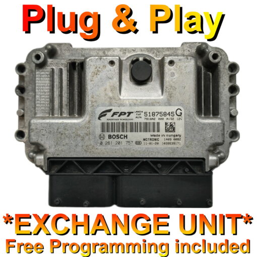 Fiat Alfa ECU 0261201757 | 51875845G | ME7.9.10 | *Plug & Play* Exchange unit (Free Programming BY POST)