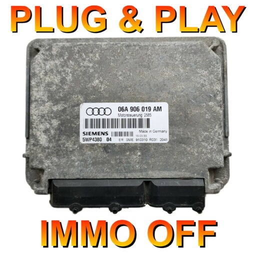 VW Audi A3 ECU Siemens 06A906019AM | 5WP4380 | *Plug & Play* Immo off 'Free running'