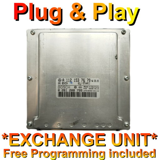 Mercedes ECU Bosch 0261208799 | A1121537679 | HW38.03 | ME2.8 | *Plug & Play* Exchange unit (Free Programming BY POST) - Unit supplied + Cloning service (Exchange unit) (eBay)