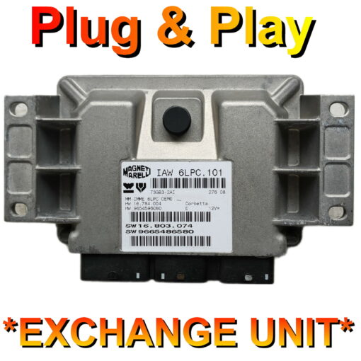 Citroen Peugeot ECU Magneti Marelli IAW6LPC.101 | HW9654596080 | SW9665486580 | *Plug + Play* Exchange unit