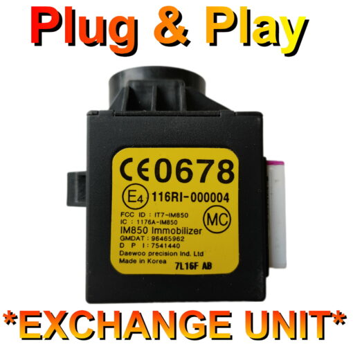 Chevrolet Immobilizer ECU Daewoo 116RI-000004 | Plug+Play | Exchange Unit