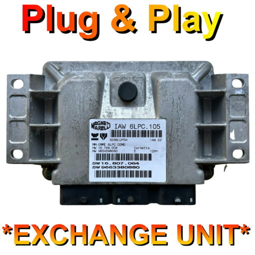 Peugeot Citroen ECU Magneti Marelli IAW6LPC.105 | HW9654596080 | SW9663380880 | Plug+Play Exchange unit