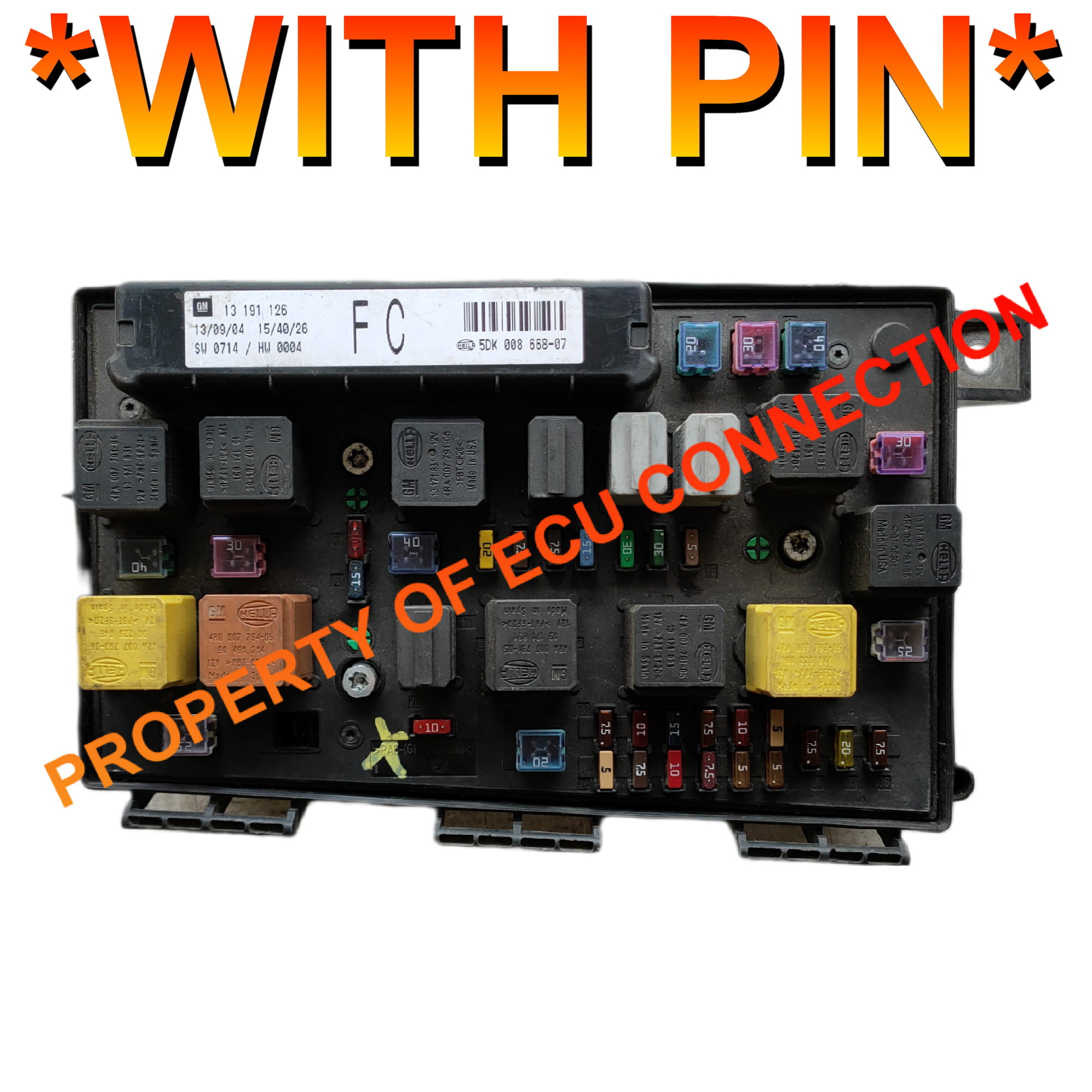 Vauxhall Opel Astra | Zafira Underhood Electrical Centre | UEC Hella 13191126 | FC | WITH PIN - Image 2