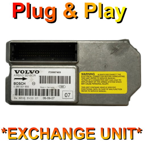 Volvo S60 V70 Airbag ECU 0285001655 | P30667469 | Plug+Play Exchange unit