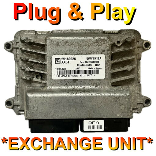 CHEVROLET Spark ECU 25182026 | 5WY1K12A | AALJ | D52 | Plug+Play | Exchange Unit