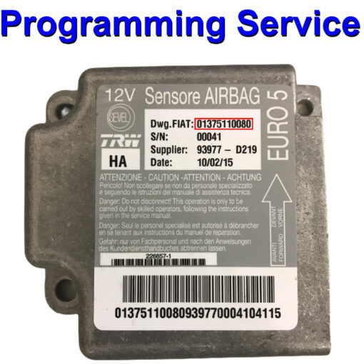 Citroen Fiat Peugeot Boxer Ducato Relay Airbag ECU TRW 01375110080 - Programming / Reset / Repair Service