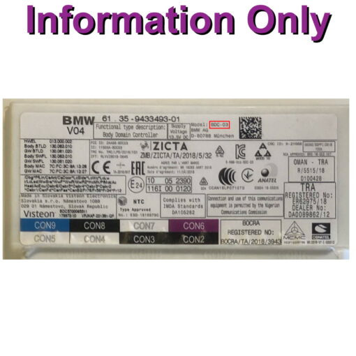 BMW Mini BDC-3 Module INFORMATION ONLY - Image 2