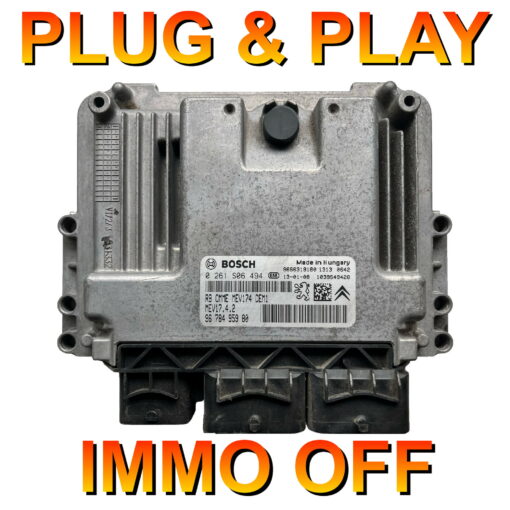 Peugeot Citroen ECU Bosch MEV17.4.2 | 0261S06494 | 9678495980 | Plug+Play IMMO OFF