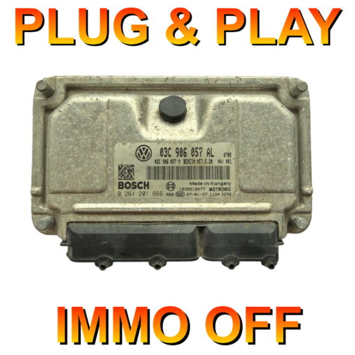Volkswagen Audi ECU Bosch 0261201666 | 03C906057AL | ME7.5.20 | Plug+Play Immo off