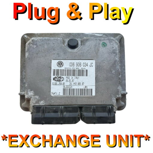 VW Audi Seat Skoda ECU Magneti Marelli 036906034JC | IAW4TV.JC | Plug+Play - Exchange unit