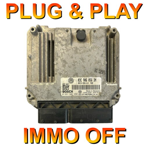 VW Golf MK5 ECU Bosch 0261S02358 | 03C906056DN | MED9.5.10 | Plug+Play Immo off