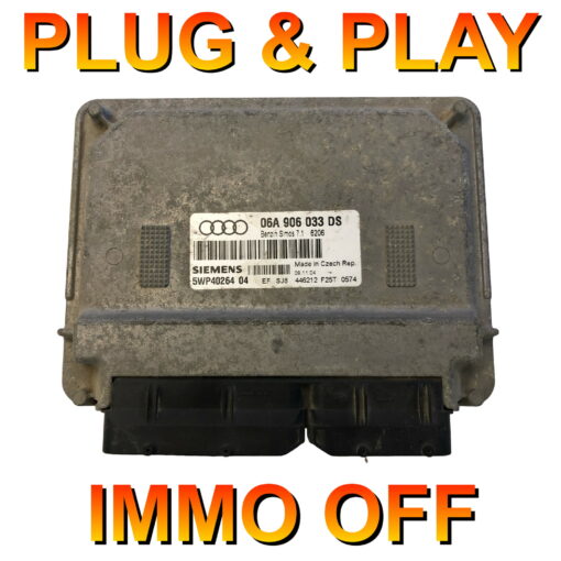 Audi ECU Siemens 5WP40264 | 06A906033DS | Simos7.1 | Plug+Play Immo off 'Free running'