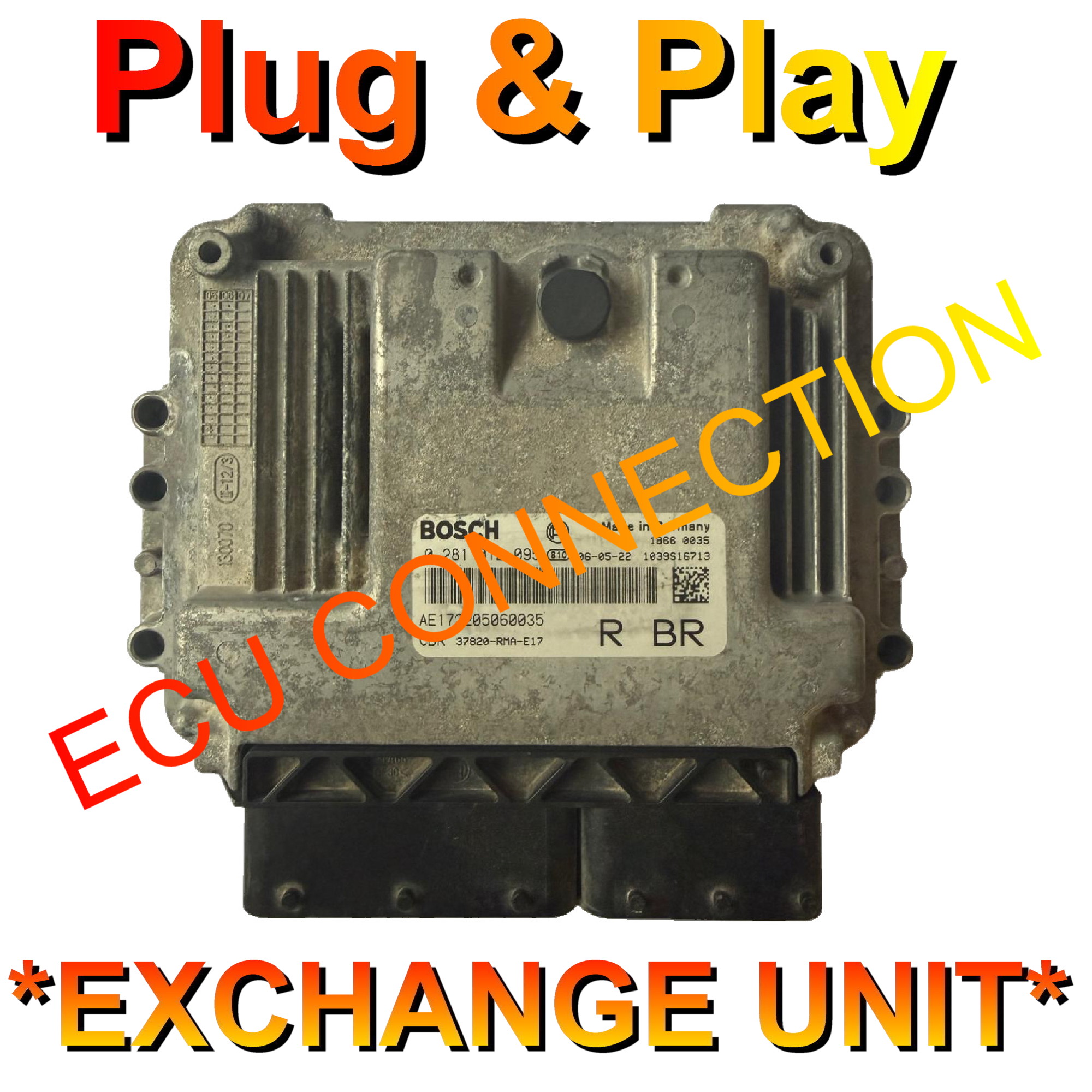 Honda ECU Bosch 0281012095 | RBR | EDC16C7 | Plug+Play Exchange unit