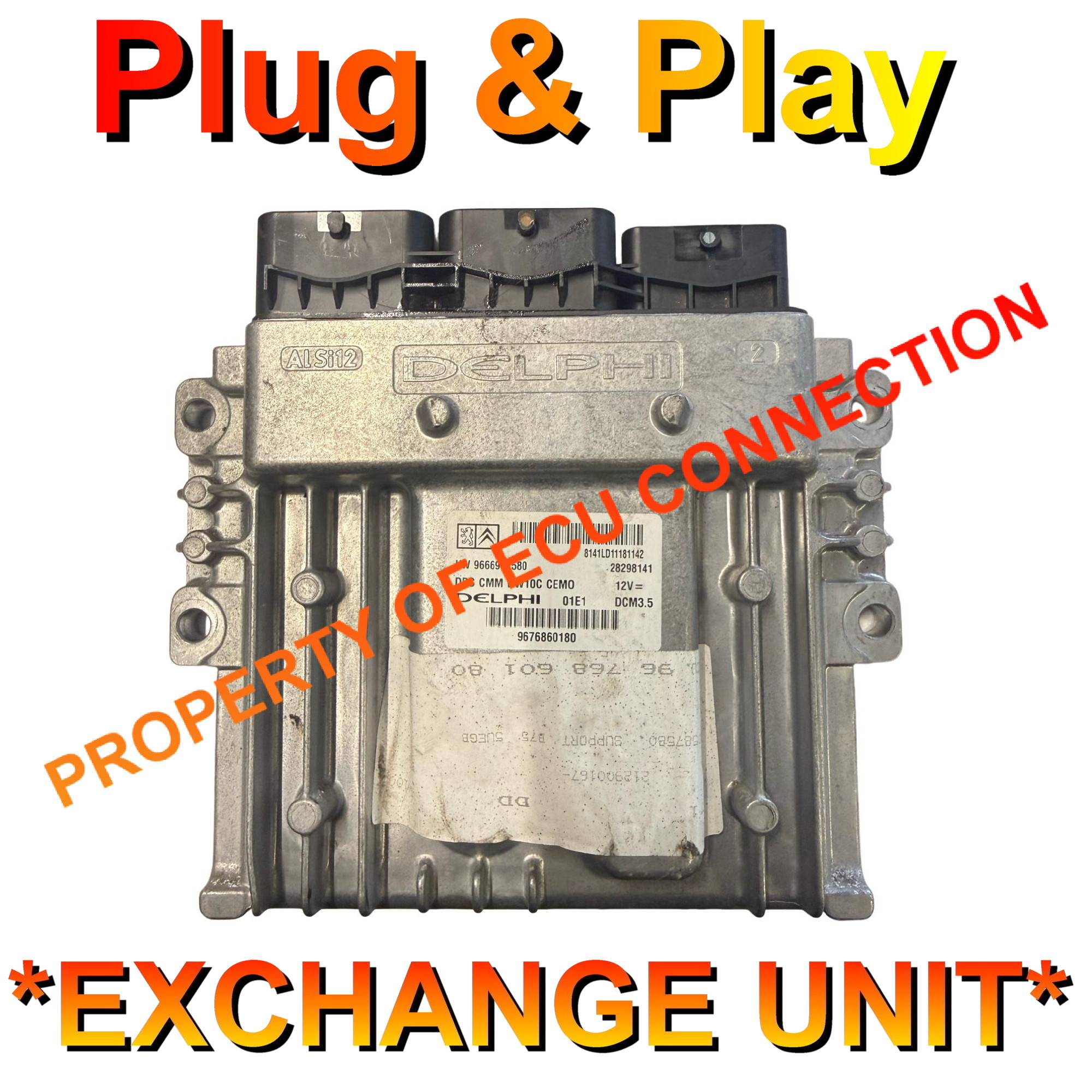 Peugeot Citroen Delphi ECU | HW9666912580 | 9676860180 | DCM3.5 | Plug+Play Exchange unit