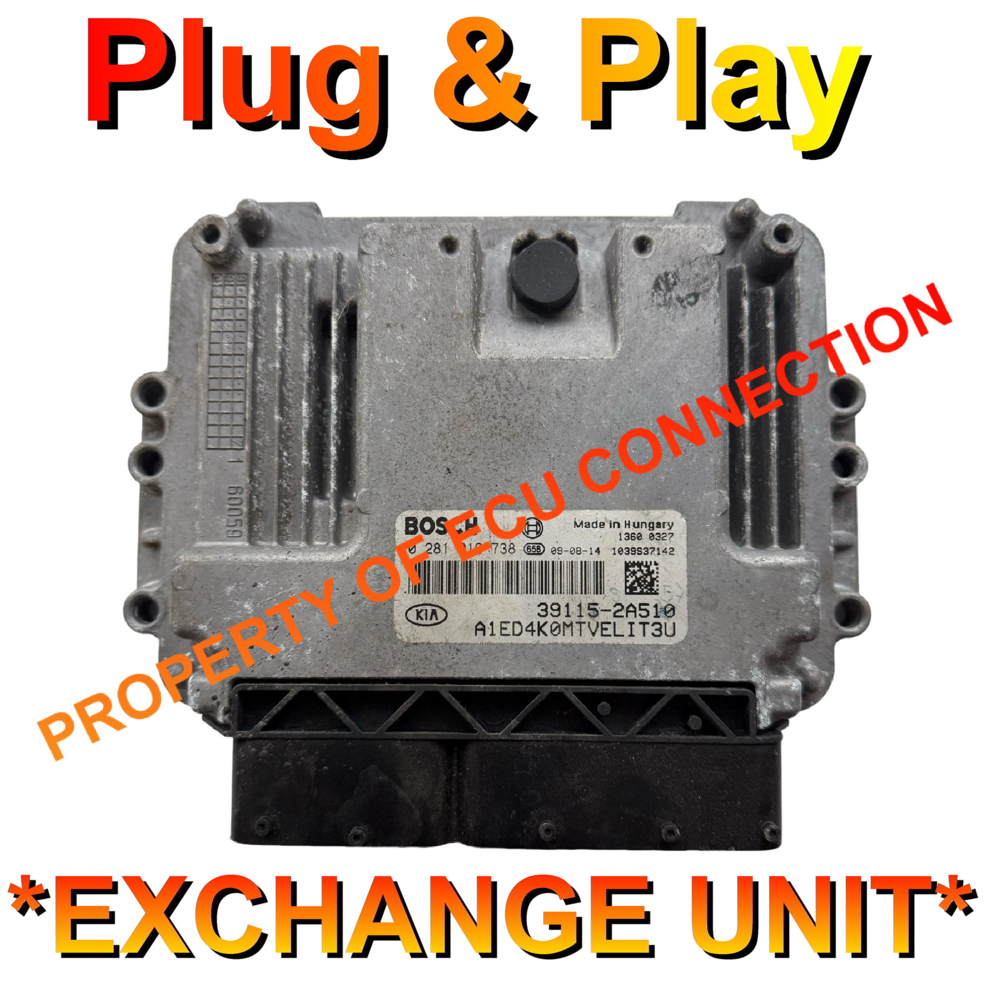 Kia Bosch ECU | EDC17C08 | 0281016738 | 39115-2A510 | Plug+Play Exchange unit