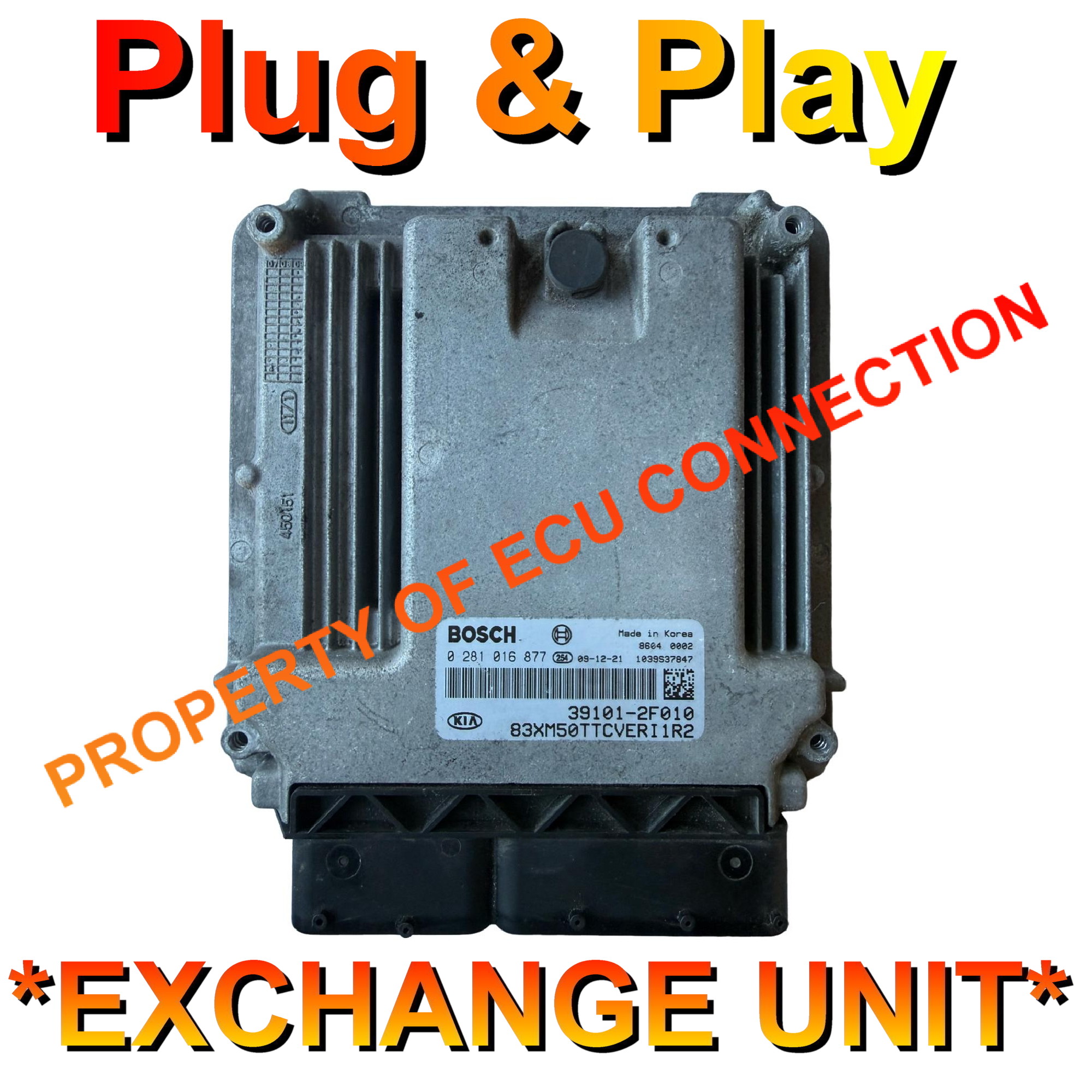 Kia Hyundai Bosch ECU 0281016877 | 39101-2F010 | Plug+Play Exchange unit