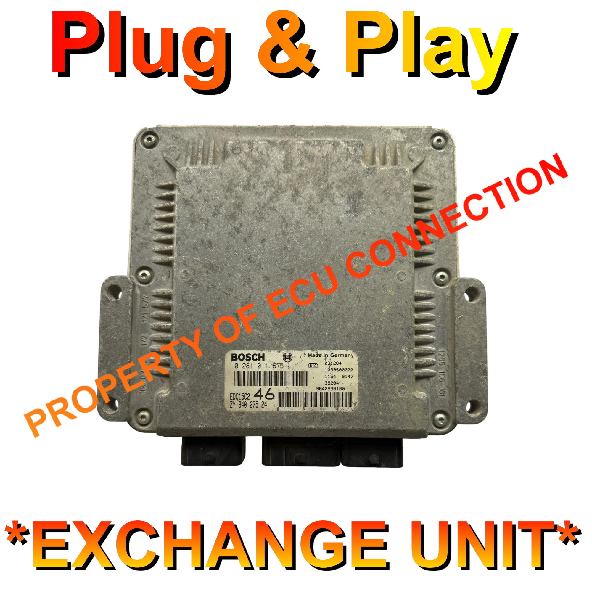 Suzuki ECU Bosch EDC15C2 | 0281011675 | ZY34027524 | 46 | Plug+Play Exchange Unit