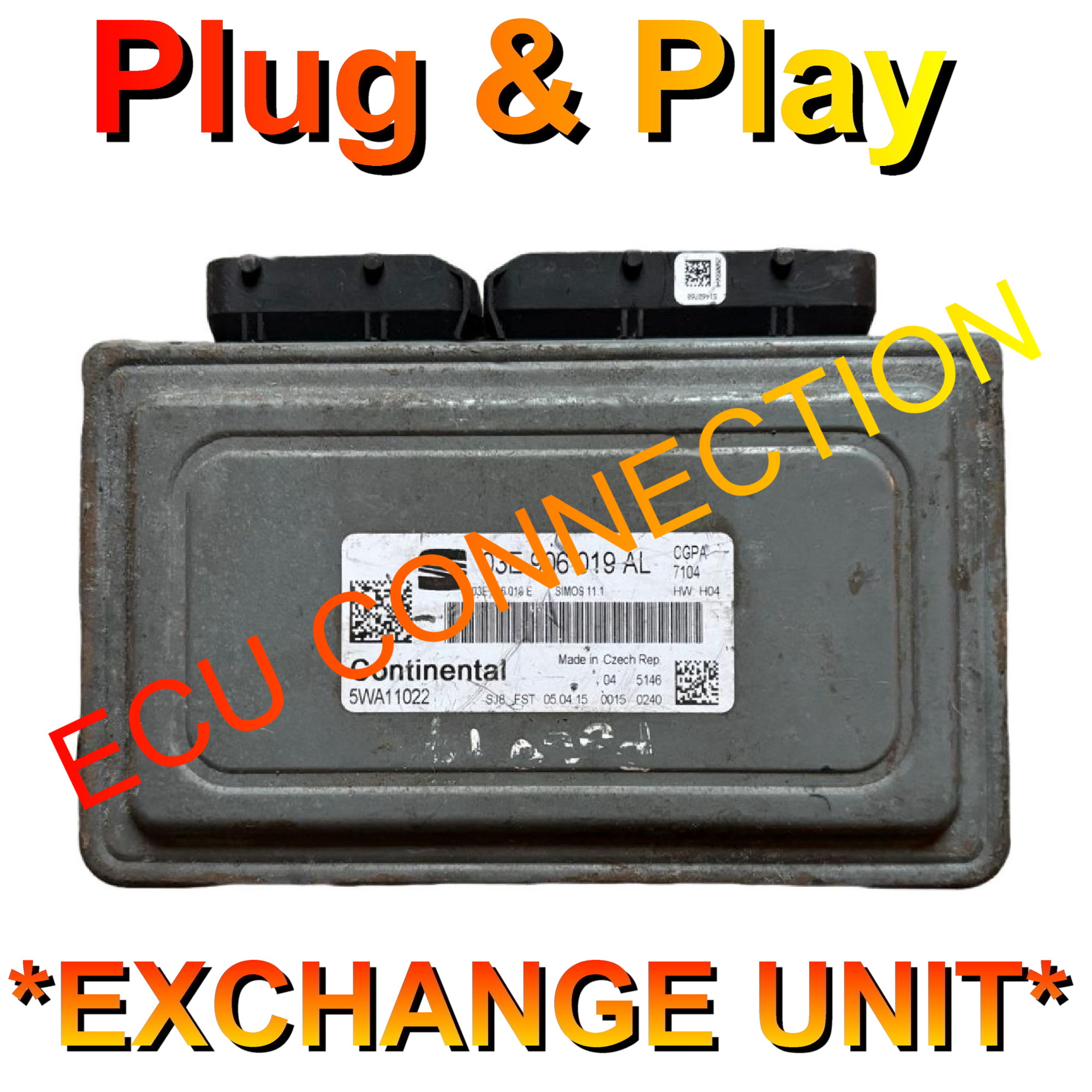 VW Polo ECU SIMOS11.1 | 5WA11022 | 03E906019AL Plug+Play Exchange Unit