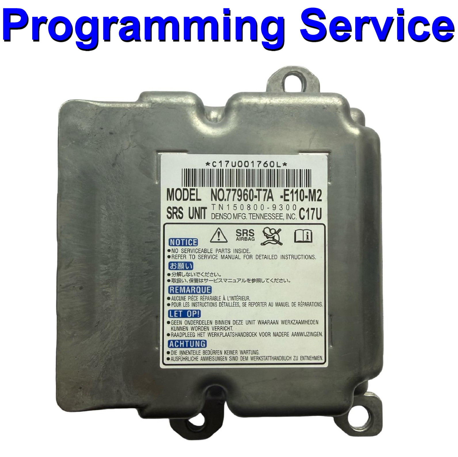 Honda Airbag ECU | 77960-T7A-E110-M2 | TN150800-9300 | Programming service - Crash Data Reset