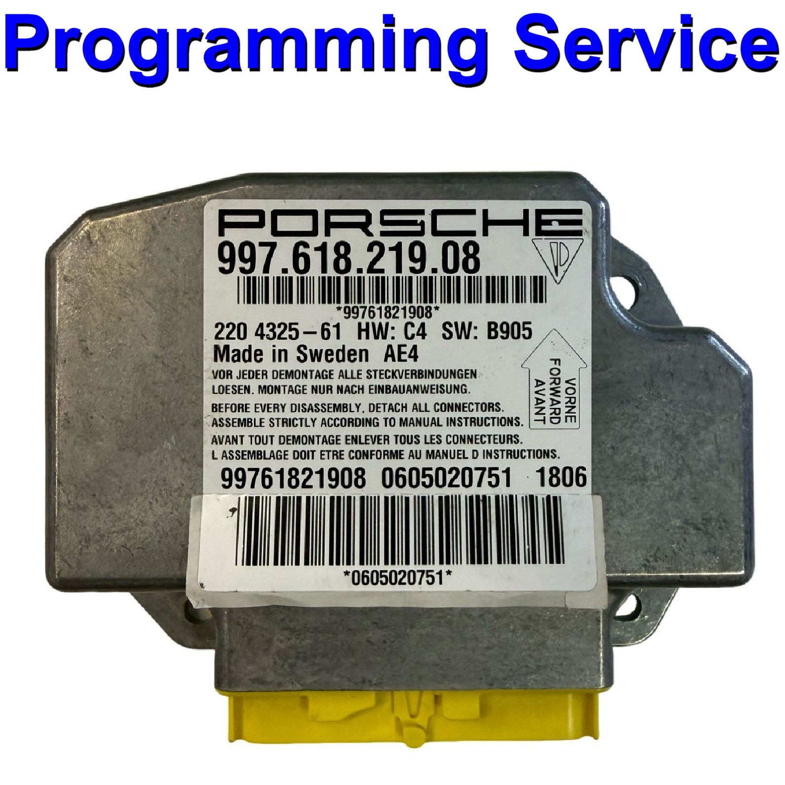 Porsche Airbag ECU | 997.618.219.08 | Programming / Reset / Repair Service